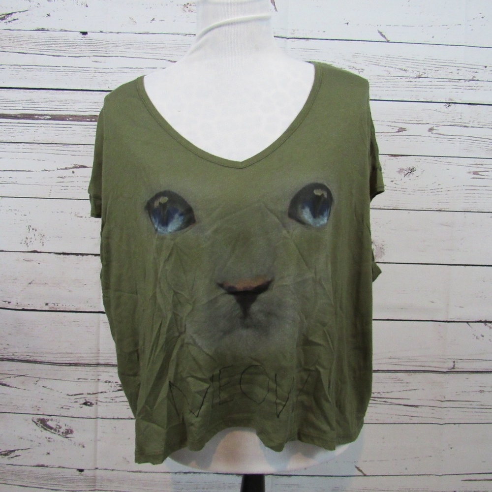 Cecico "Meow" Cat high/low t-shirt